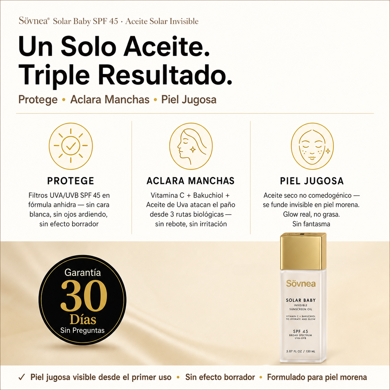 Sövnea Aceite Bronceador - Repara Tu Piel Mientras Se Broncea